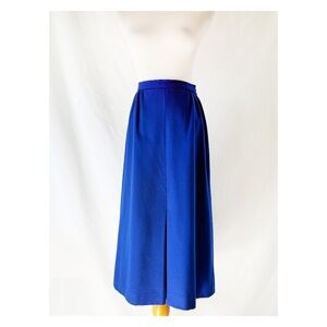 JAEGER Vintage Royal Blue Wool Skirt 28 Waist Medium